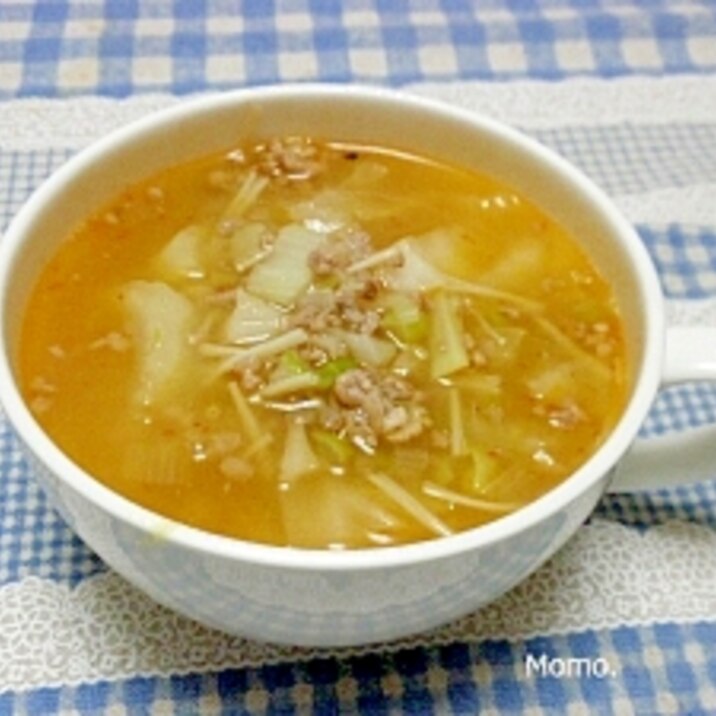 豚ひき肉と白菜の酸辣湯